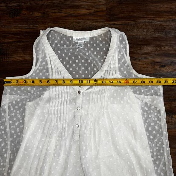 Motherhood Maternity Sheer Tank blouse with built in spaghetti strap tank SMALL - Picture 4 of 9